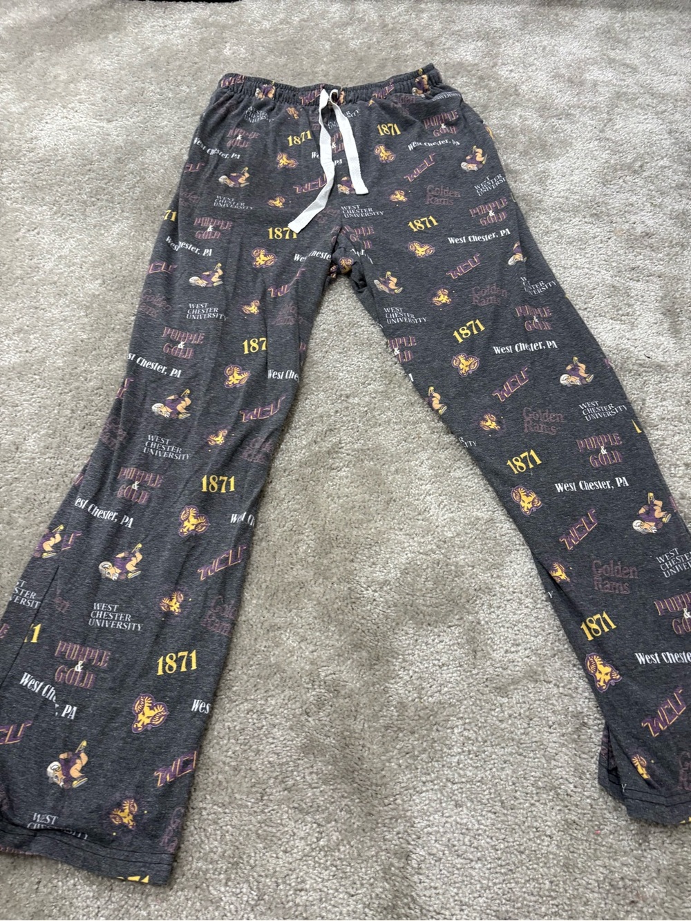 Men’s Gray logo, Westchester University pajama bottoms